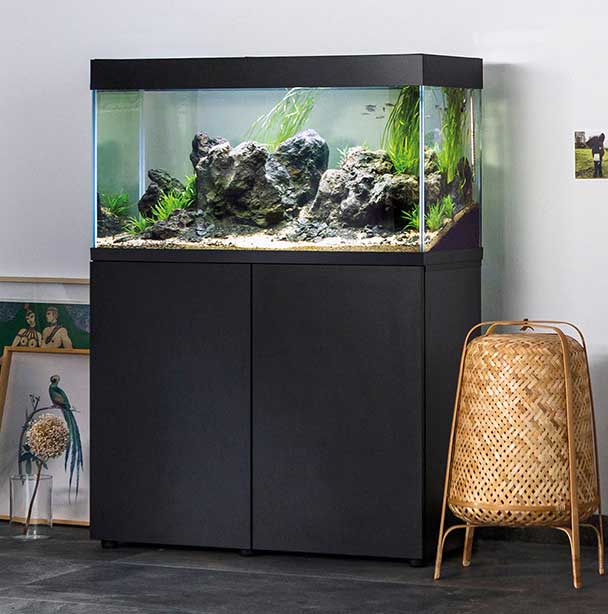 AquaEl Optiset 200 Aquarium and Cabinet Black